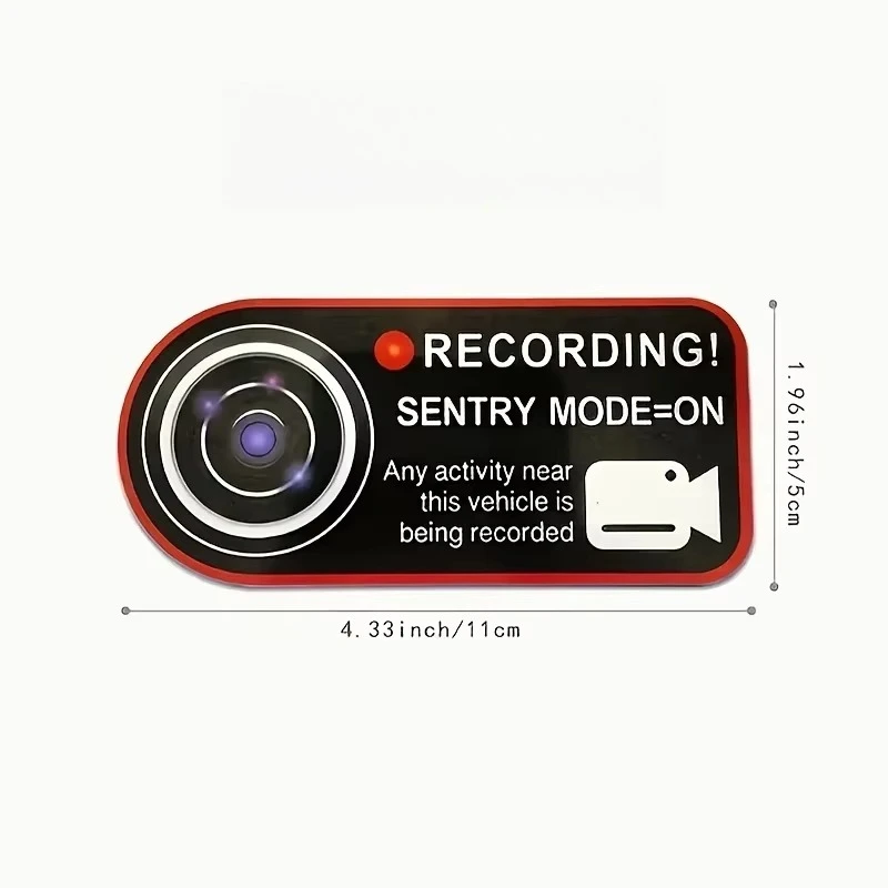 Surveillance Warning Waterproof Vinyl Sticker Red Orange Alert Decal For Car Bumper Window Motorcycle Exterior Decor Accessories