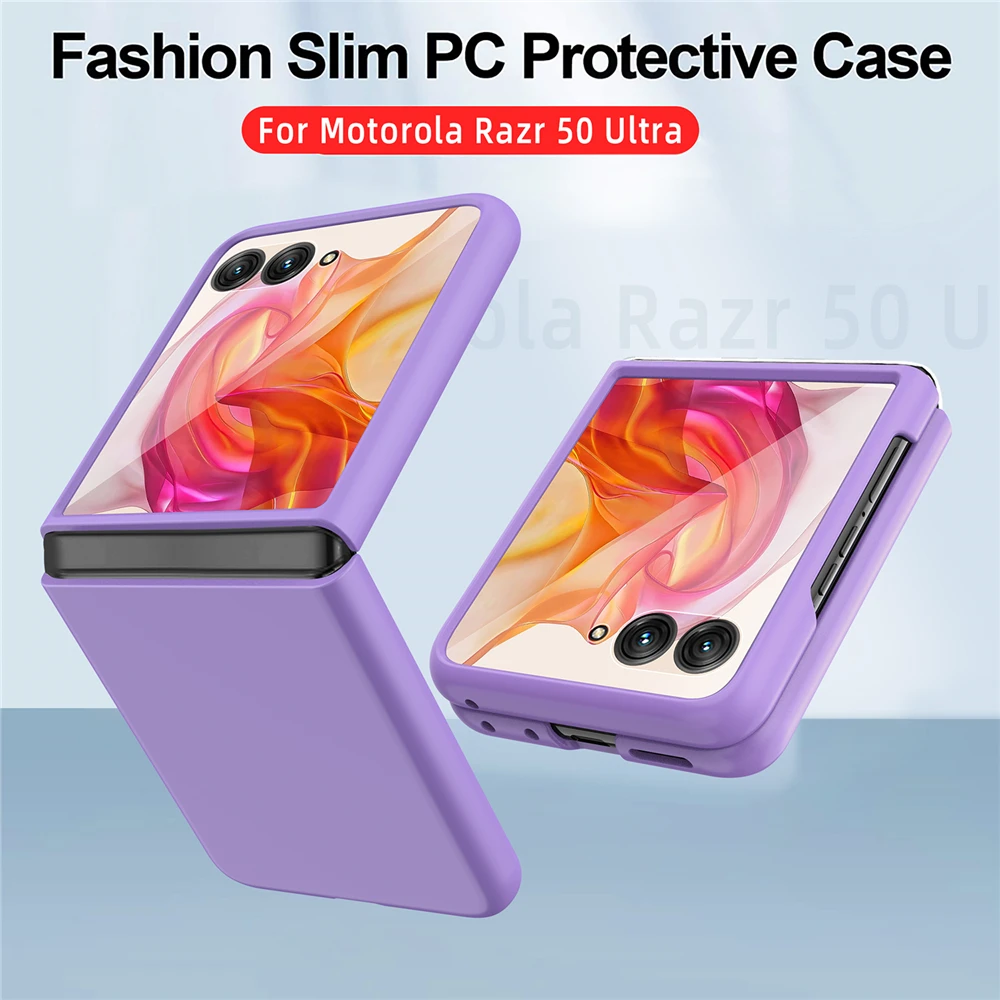 

For Motorola Razr 50 Ultra Case Ultra-Thin Folding With Built in Glass Small Screen Protection Matte Shockproof Phone Cover