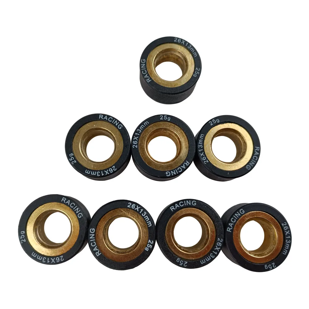 8PCS Motorcycle Scooter An400 Variator Weight Roller Clutch Pulley Driven Bead For Suzuki Burgman Skywave 250cc 400cc AN 250 400