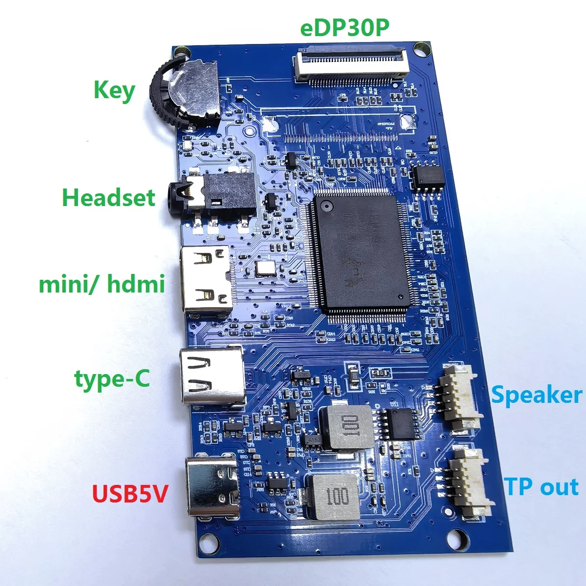 Image of LCD-Bildschirm-Treiber-Motherboard, EDP 30-Pin 1920X1080 Bildschirm, kompatibel mit HDMI TYPE-C One-Line-Verbindung, USB 5V Stromversorgung