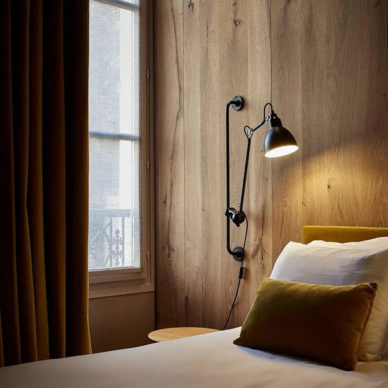 American Home Wall Lamp E14 Bulb Plug Bedroom Reading