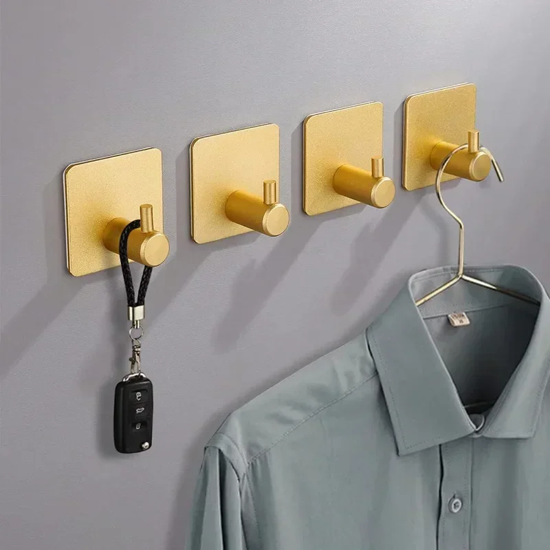 Adhesive Wall Hooks Mounted Door Key Cloth Coat Bathroom Robe Hanger Kitchen Hardware Rack Shelf Bag Hook Organizer For Hanging