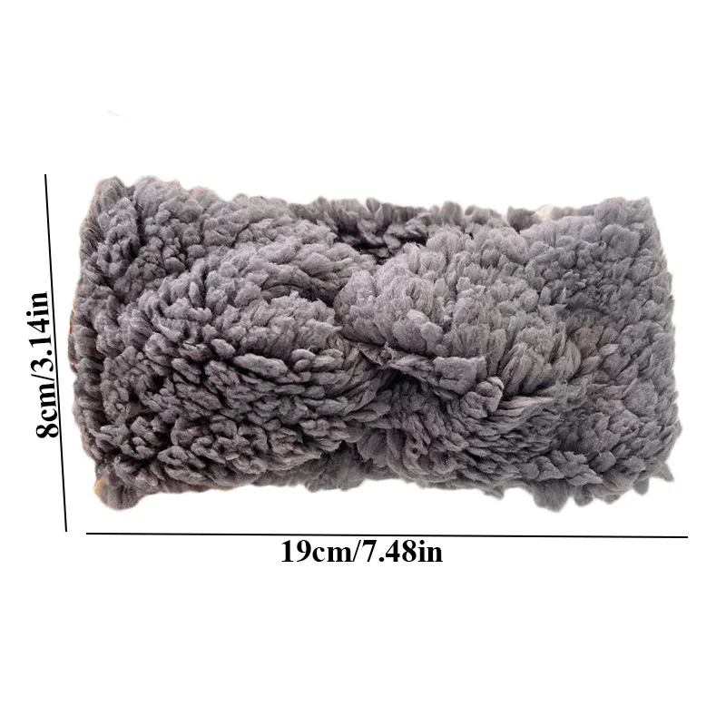 Winter Warm Coral Fleece Baby Headband Solid Color Cross Knot Lamb Wool Hairbands Kids Elastic Hair Band Infant Toddler Headwear