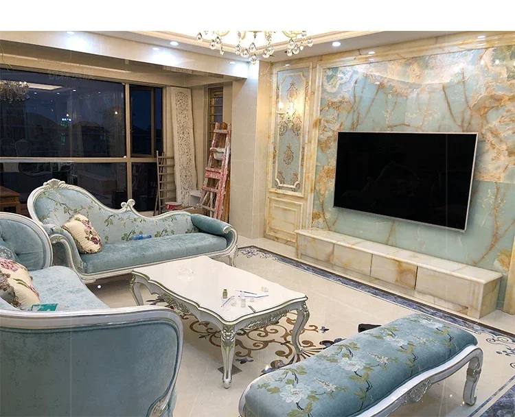 Французская ткань, европейский диван принцессы из цельного дерева, кресло для спальни, ленивое кресло