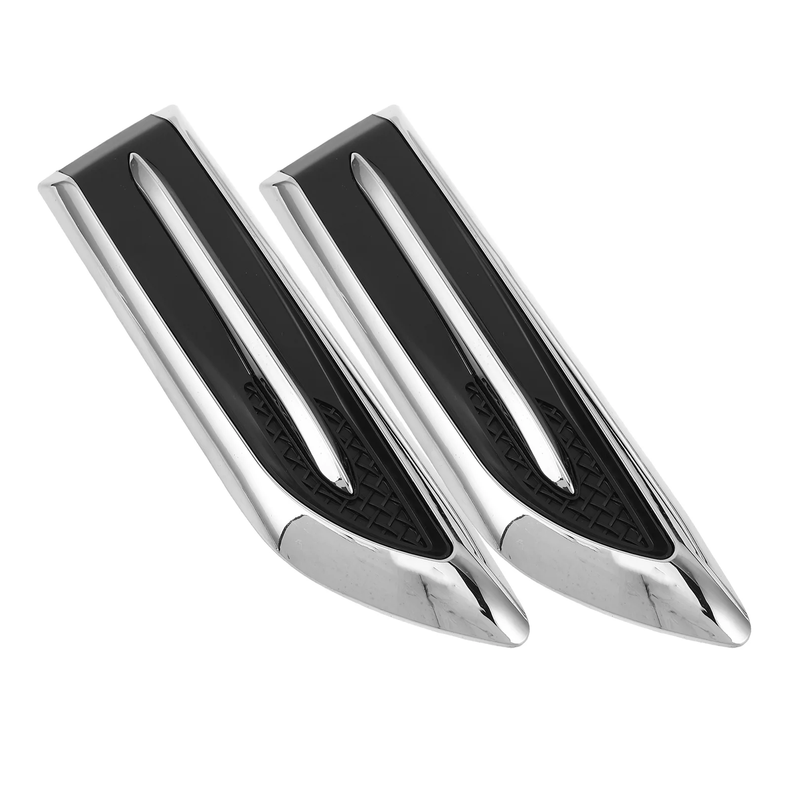

2Pcs Car Fake Side Vents Decorative Stickers Chrome Auto Body Vent Covers for Vehicle Hood Trim Air Flow Intake Decoration