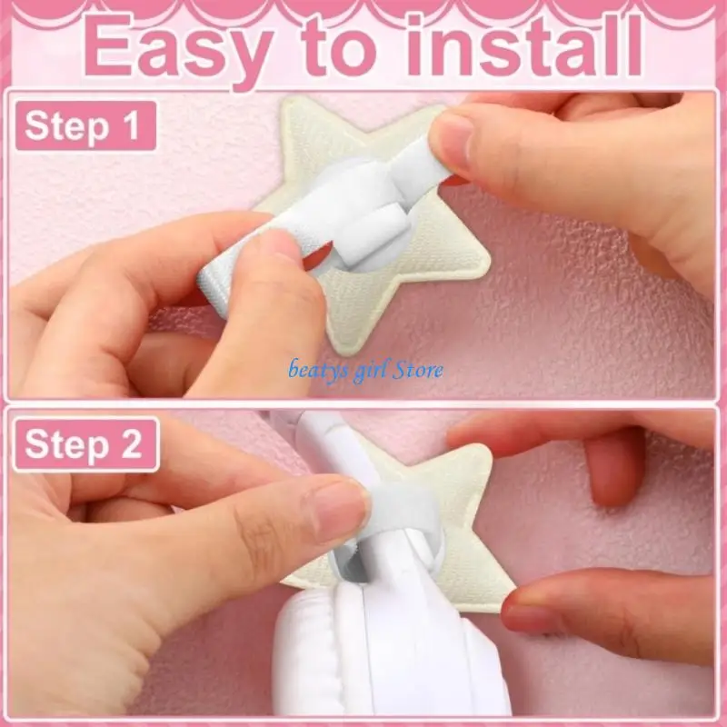 C7AB 2Pieces Plush Headsets Decorations Covers Universal Fit For Most Over Ear Headphones Easy To Install 55x55cm Size