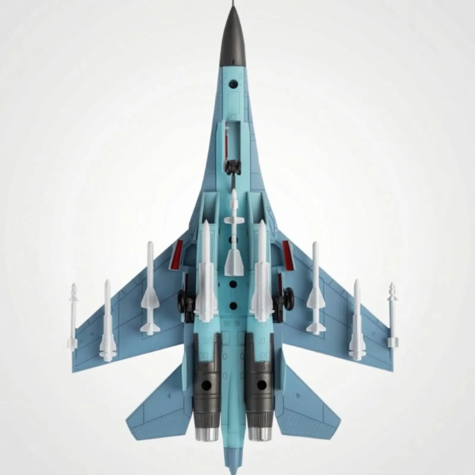 Aviation Art Aircraft Replica Su 30MKK Blue Diecast Model for Office Desk Bookshelf Display and Collectible Decor