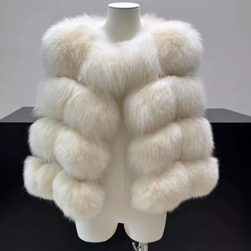 

Жилет из искусственного меха лисы Gliet для женщин, без рукавов, укороченный, модный, теплый, роскошный, верхняя одежда, утепленный жилет-безрукавка