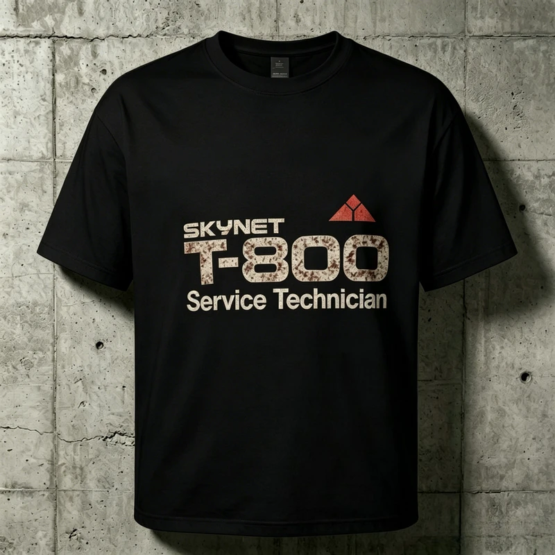 2026 patterned printed short-sleeved tee SKYNET Terminator T800 Service Technician T Shirt Cotton fashionable casual top