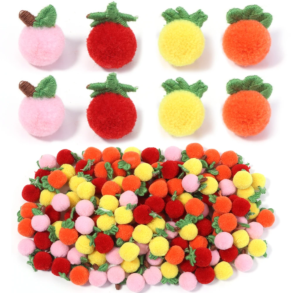 20 stücke Schöne Cartoon Früchte Bunte Plüsch Gemüse Obst Für Mädchen DIY Schmuck Ohrringe Headwear Telefon Schlüssel Kette Zubehör