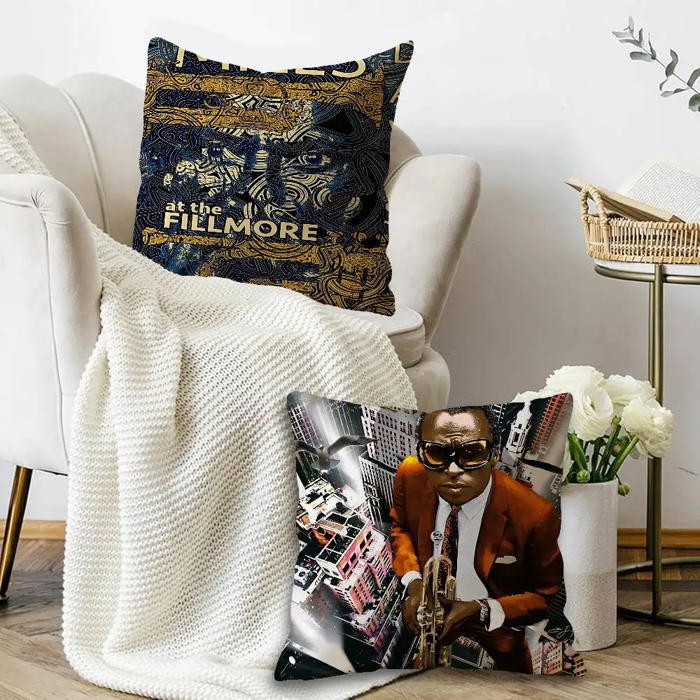 Jazz Musician M-Miles Davis Pillow Cover for Bedroom Room and Living Room Sofa Decorative Cushion Cover