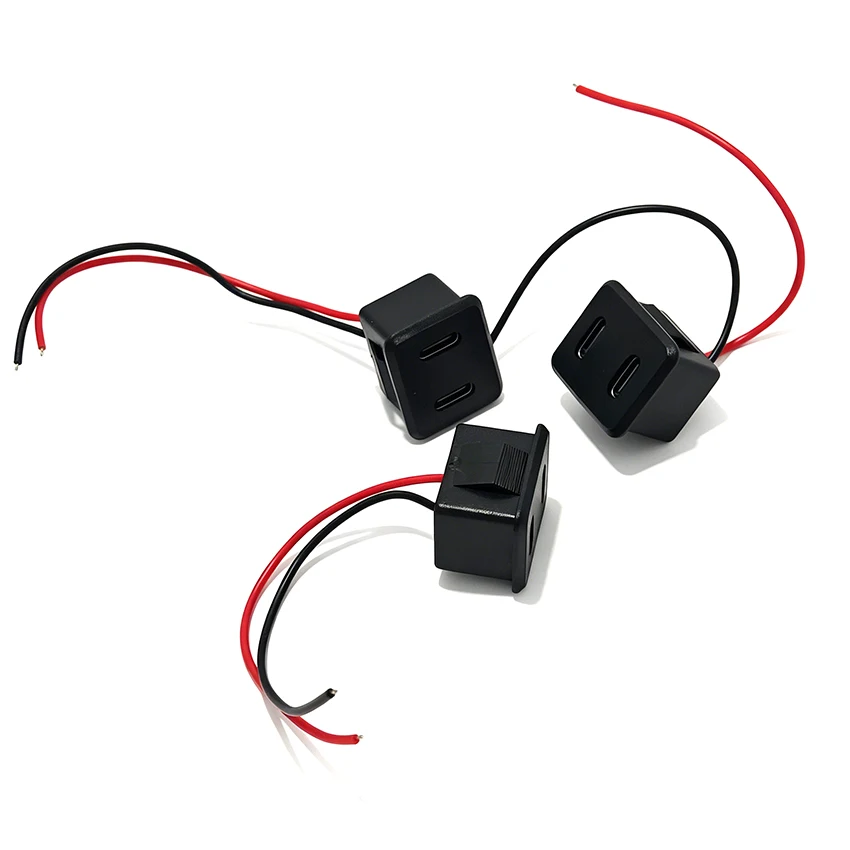 

Double Layer USB Female Base Type-C Socket and Female Usb Lamp Charging Socket Power Socket With Cable Connector 10cm