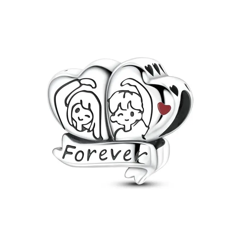 Valentine's Day Elements Couples Dangle Charm Beads for Bracelets