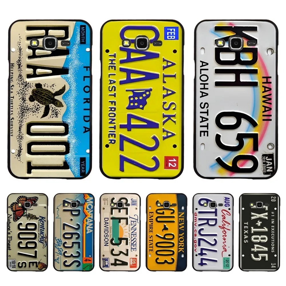 

License Plate Number Car Phone Case For Samsung J 7 plus 7core J7 neo J6 plus prime J6 J4 J5 Mobile Cover