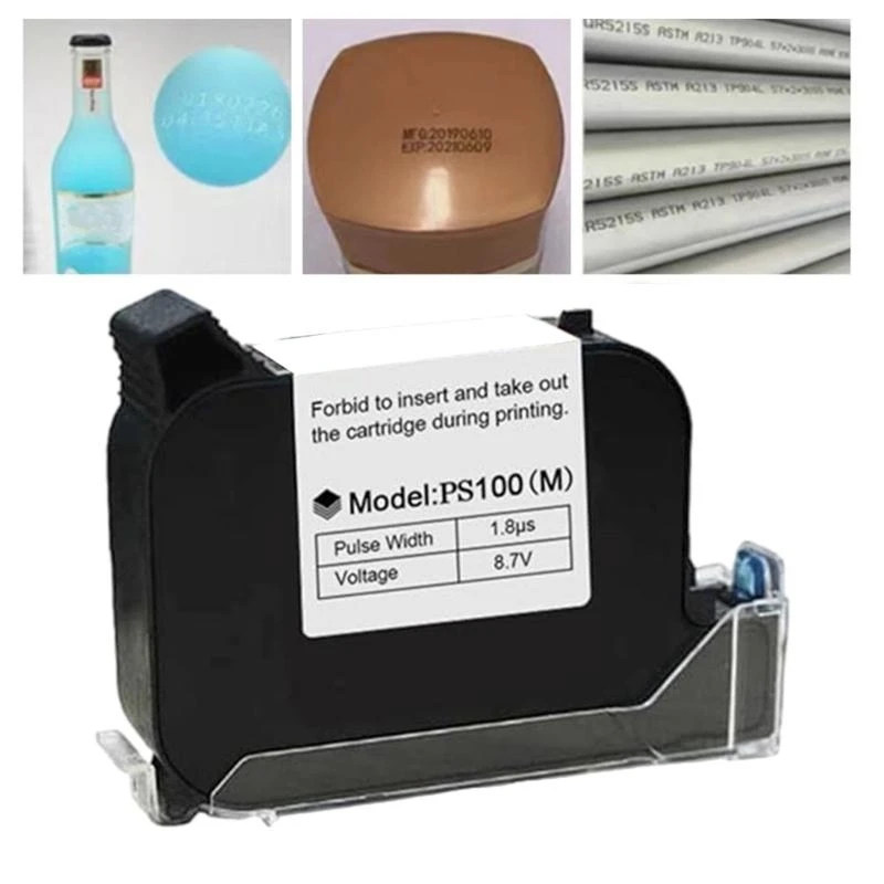 652F PS100(M) Black Inkjet Cartridge Replacement for Date, Barcode, Batch Number Printing on Various Surfaces Compatible
