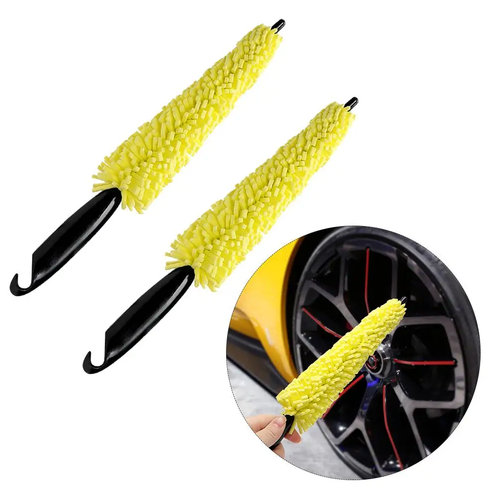 2 Pcs Tire Cleaning Brush Premium Wheel Car Detailing Rim Cleaner Scrub Car Wheel Brush Auto Grime Grease Plastic H le