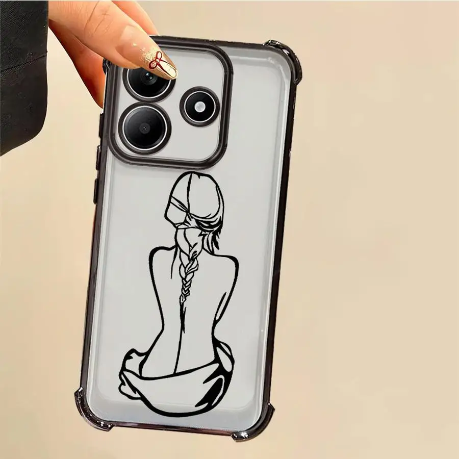 حافظة لهاتف Xiaomi Redmi Note 9S 14 Pro Plus 11 12 13 10 Pro 10 Lite 11s 10s مثيرة تجريد امرأة