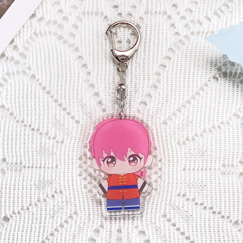 7PCS Anime Characters Ranma ½ Acrylic Keychain Accessories Funny Keyrings Friends Gifts Creative​​ Bag Charms Backpack Pendant
