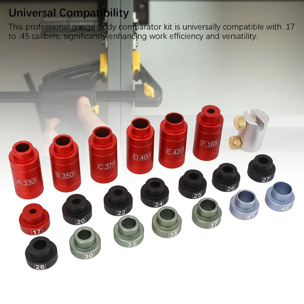 Precision Aluminum Alloy Gauge Comparator Kit 14 Inserts 6 Bushings Reloading Gauge Tool Gauge Comparator Industry