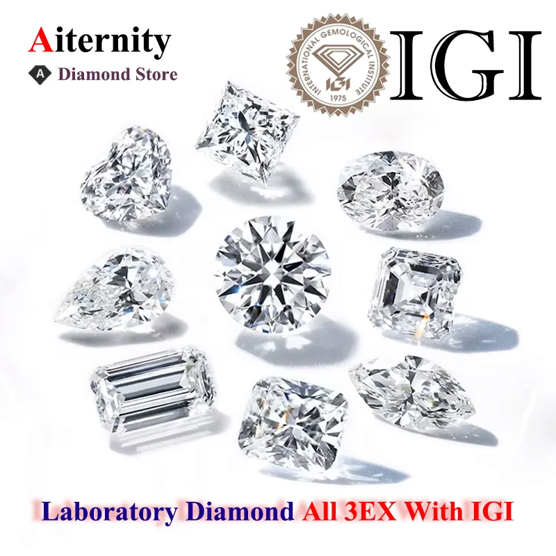 

Lab Grown Diamonds With IGI GIA Certificate Cushion Heart Oval Princess Emerald Pear Marquise Shape Laboratory Real Diamond