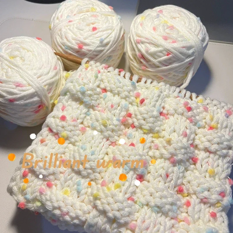 

150g Rose Bean Bean Hand Mixed Yarn Thread，Handmade Diy Wool Yarn ，Skittles Scarf Knitting Wool Yarns for Knitting and Crochet