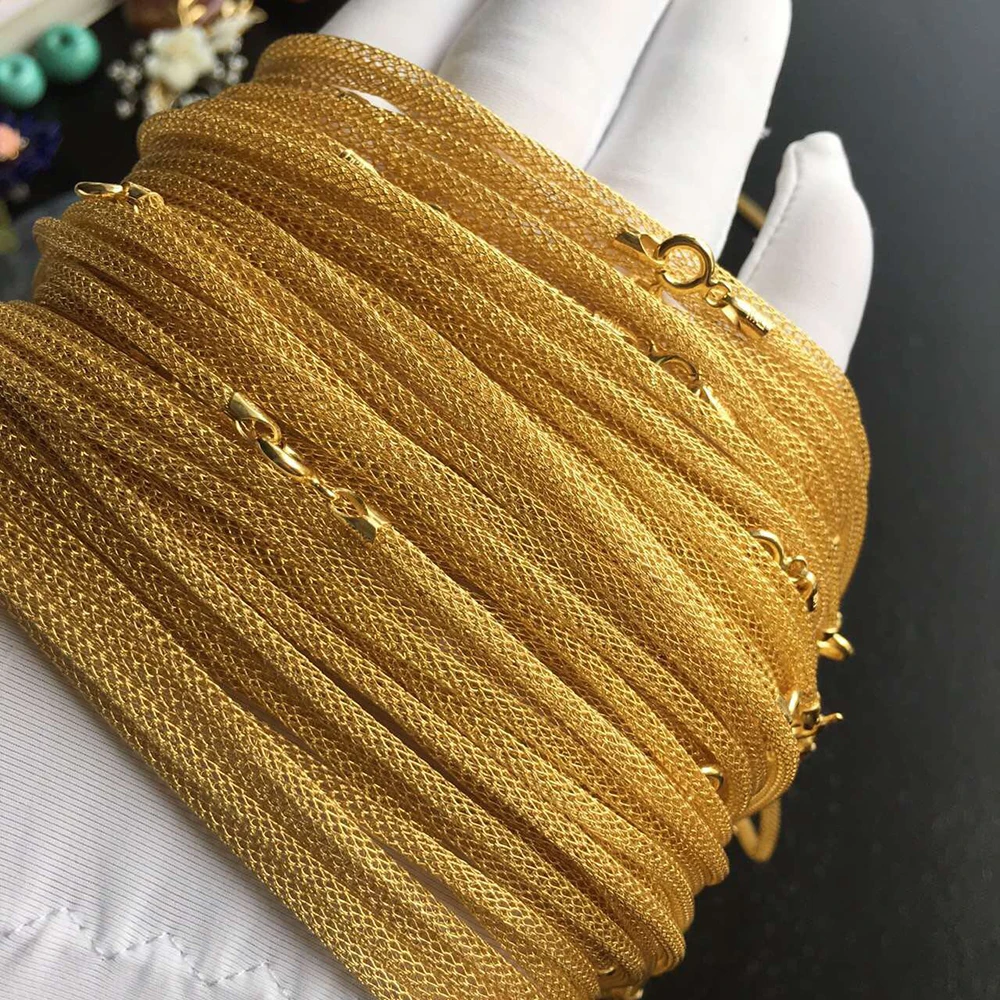 

Полое ожерелье из серебра 925 пробы с позолотой, длина 45 см. Ожерелье. Универсальная серебряная проволока цвета розового золота и серебра из Италии.