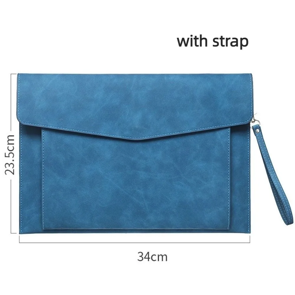 Portable A4 Document Bag Leather Large Capacity File Folder Waterproof Laptop Cases Office Organizer view 5