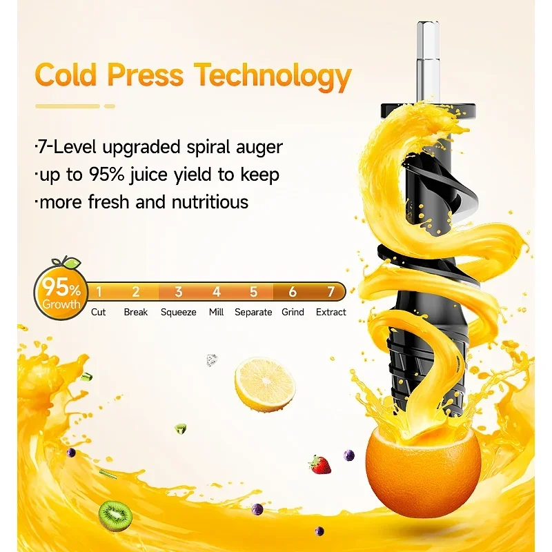 Hot Sale Slow Juicer Cold Press Smoothie citrus blander Fruit juicer Extractors Machine 200W Slow Juicer With BPA Free