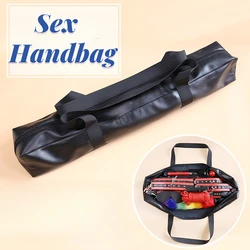 Sextoy Leather Collect Bag SM Factory Black Leather Sex Handbag Leather Constraints Outdoor Storage Bag Flirting Toys Luggage