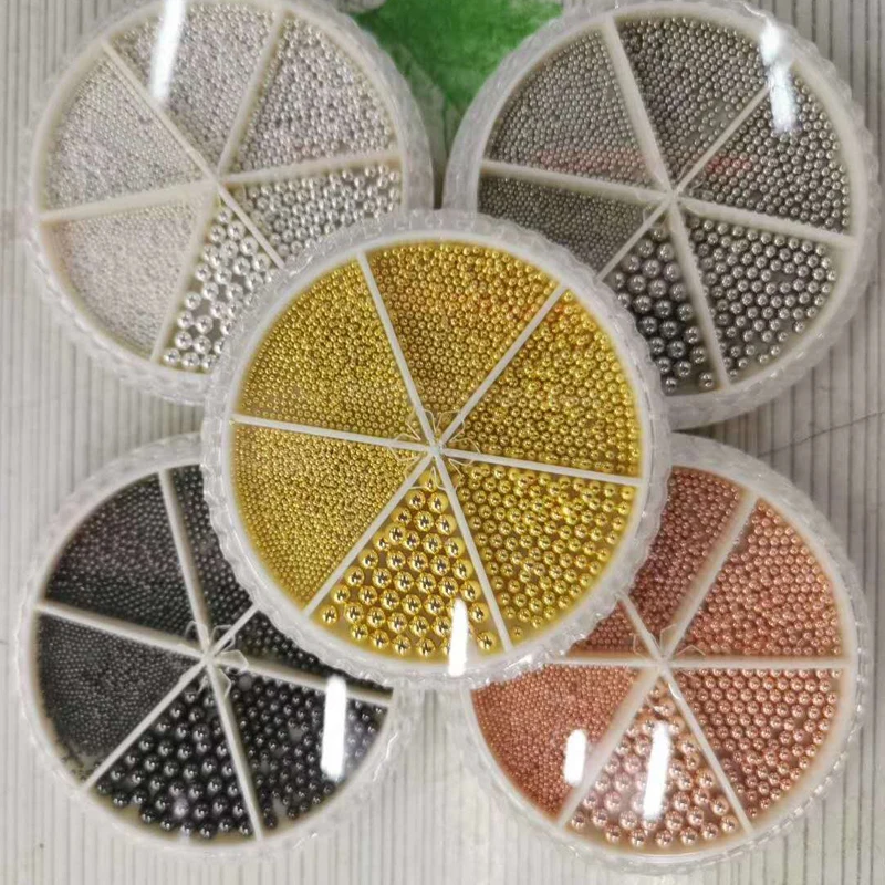 Microcuentas de Metal 3d de 0,8-2mm, uñas de acero inoxidable, cuentas de Caviar para decoración de uñas, diamantes de imitación, Micro bola de acero, 10g, piezas para uñas