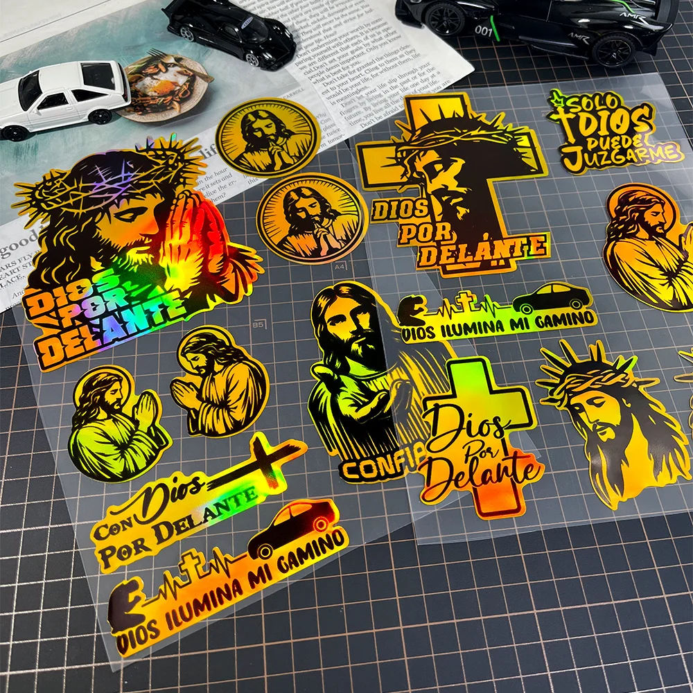 

1Set Jesus Faith Motorcycle Stickers Waterproof Sunscreen Vinyl Decals DIY Motorbike Fuel Tank Side Body Car Window Decoration
