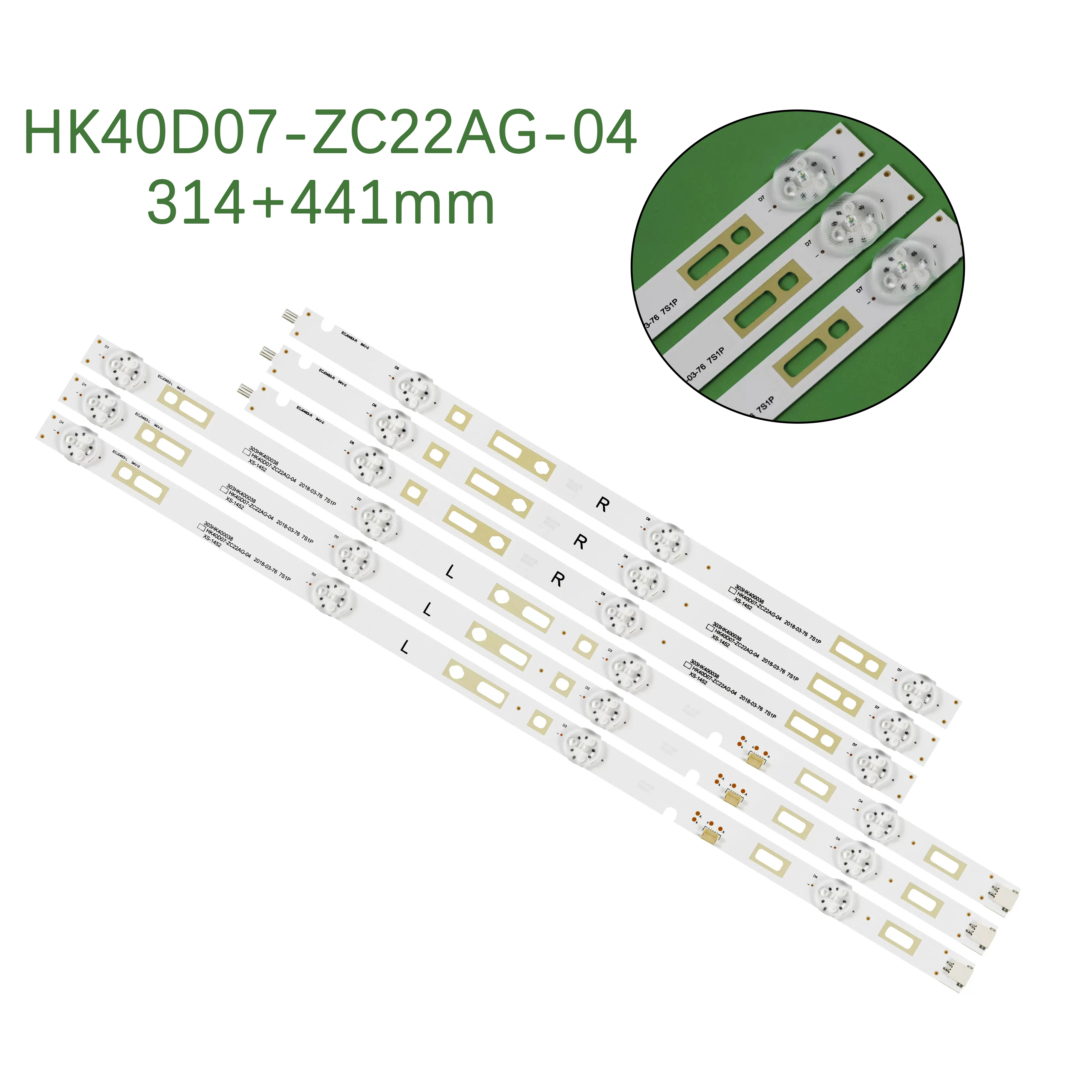 40 inch 303HK400038 HK40D07-ZC22AG-04 strip light, 3 strips with 7-lamp  AKTV410TSFHD LCD backlight strip 314mm+441mm