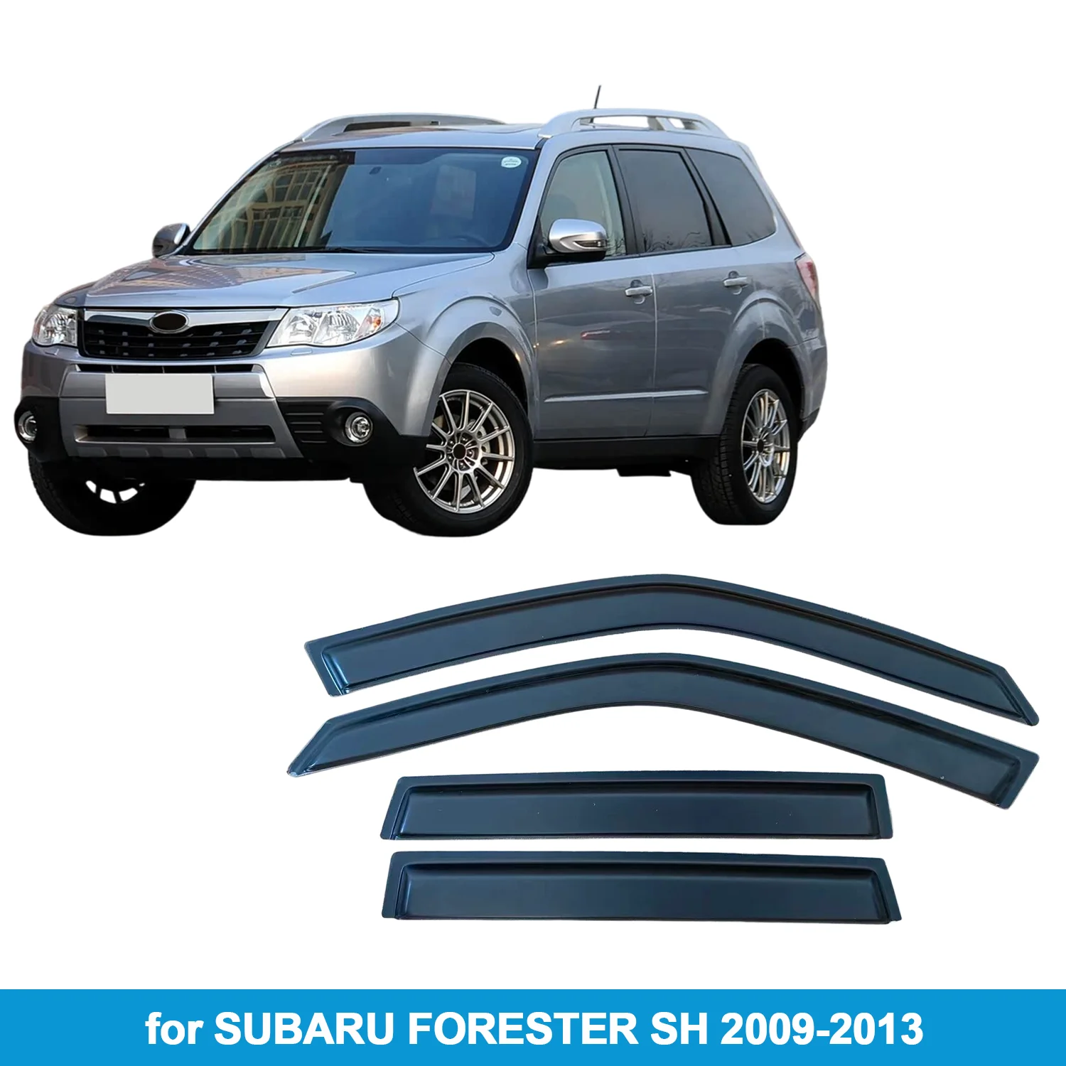 

Window Visor for SUBARU FORESTER SH 2009-2013 Rain Guard Side Vent Deflector Weathershield Outside-Mount Tape On