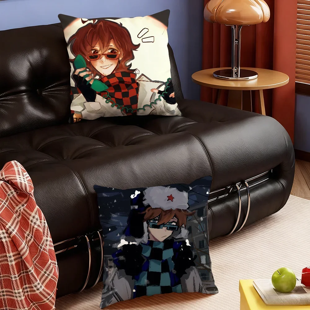 Cartoon Lololoshka And JDH cushion cover Soft Smooth Pillow Case Hidden Zipper Washable Decorative Couch Office Gift