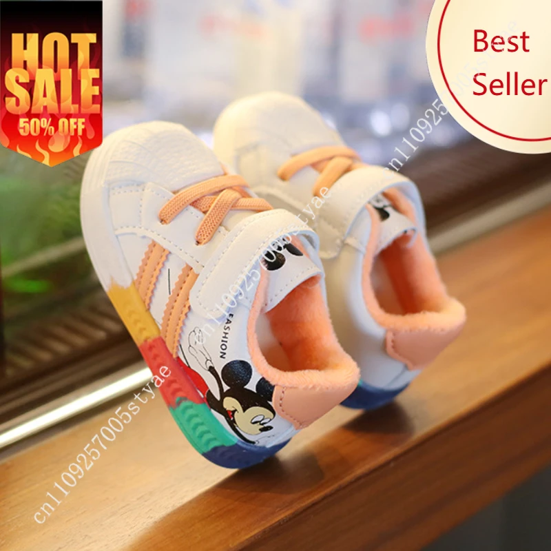 

Mickey Minnie Mouse Shoes Disney Cartoon Sneakers Casual Sport Shoe Anti Slip Soft Party Holiday Decorations Gift Footwear 2026