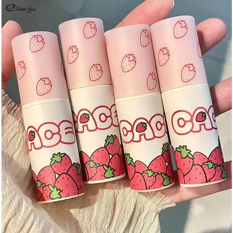 6 Color Brown Pink Lip Glaze Matte Liquid Lipstick Cute Strawberry Waterproof Velvet Nude Red Lip Mud Cheek Rouge Tint Cosmetics