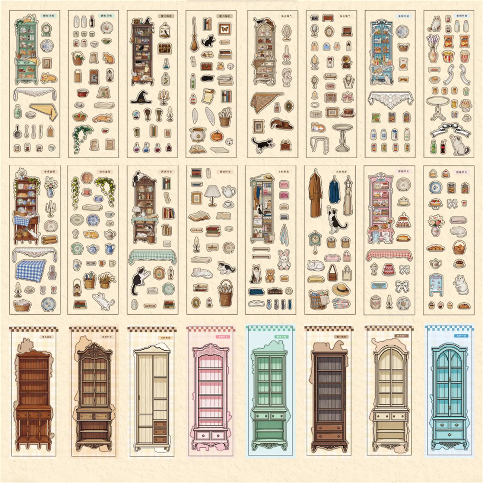 Miniature Landscaping Sticker Book Creative Bookmark Pixel Japanese Style Stickers For Journaling Scrapbooking Reading Planners