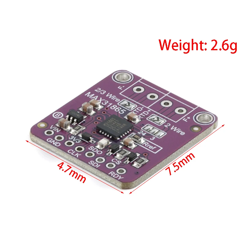 MAX31865 Platinum Resistance Temperature Sensor Detector Module Temperature Acquisition RTD/PT100-PT1000