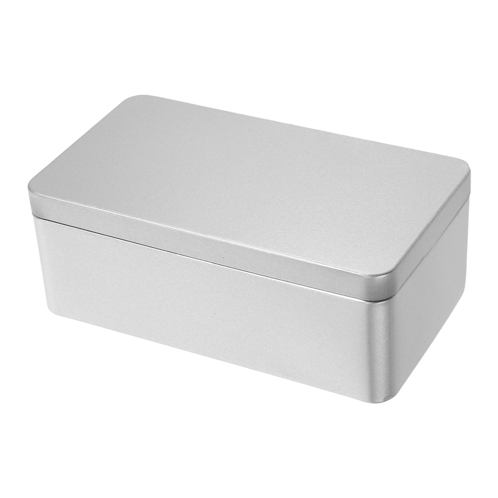 

Rectangular Tinplate Storage Box 18x9 8x6 5cm Silver Large Capacity Jewelry Candy Food Container Metal Household