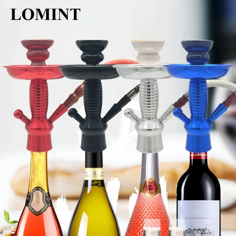 

LOMINT Hookah Stem SetAluminum Alloy Shisha Water Pipe for Wine Champagne Beer Glass Bottle DIY Chicha Narguile Accessories