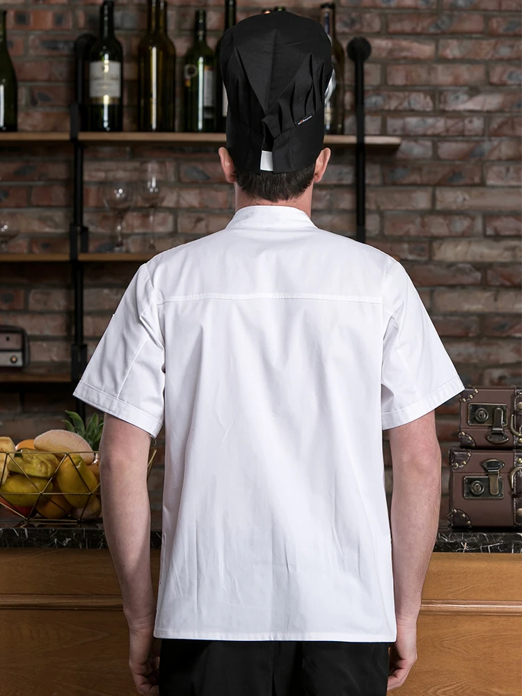 Chef Uniform for Men Dining Hall Uniform Chef's Kitchen Clothes Food Service Cook Coat Waiter Working Clothes Hotel Overalls