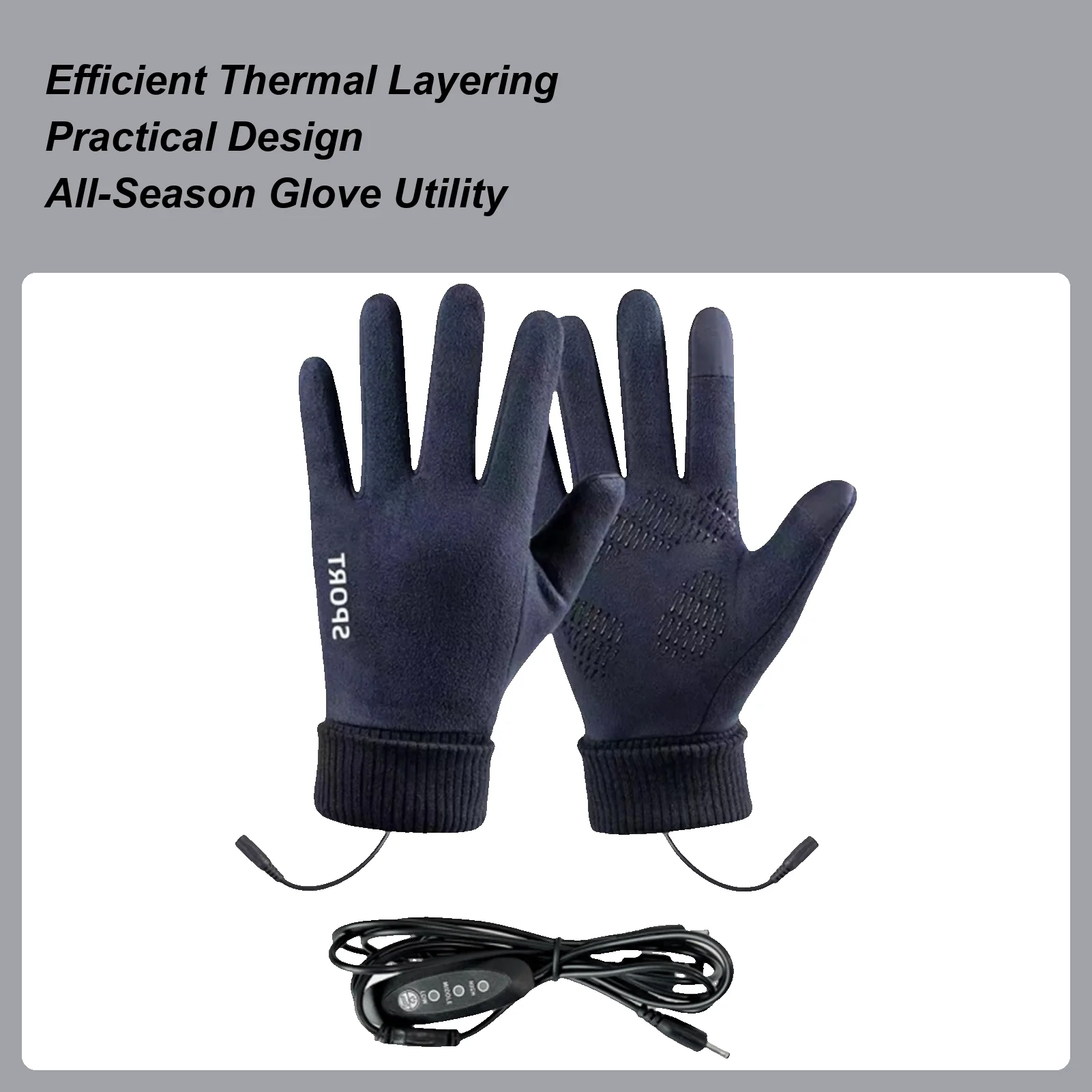 

Перезаряжаемые перчатки с подогревом, рабочие перчатки с USB-подогревом, сенсорный экран, 3 настройки температуры, варежки для охоты, вождения в холодную погоду