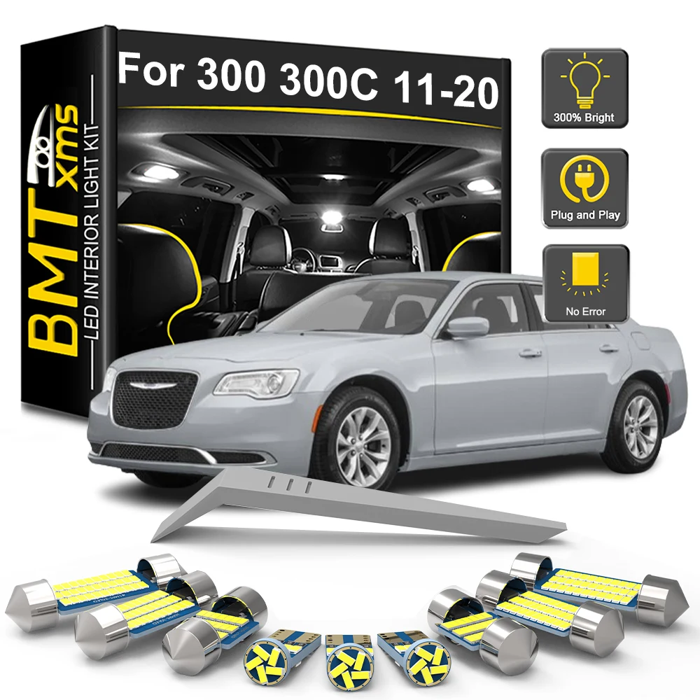 

BMTxms 13Pcs For Chrysler 300 300C 2011 2012 2013 2014 2015 2016 2017 2018 2019 2020 Car Reading Dome Trunk Vehicle Indoor Lamp