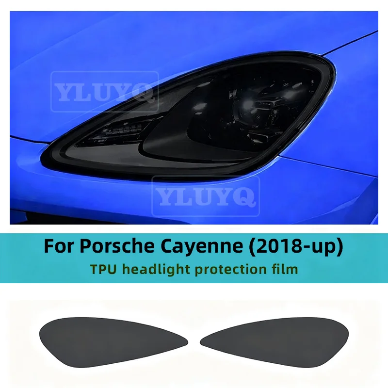 

For Porsche Cayenne 2018-UP Car Headlight Film Clear Smoked Protection Anti-scratch Pre-cut Sticker TPU