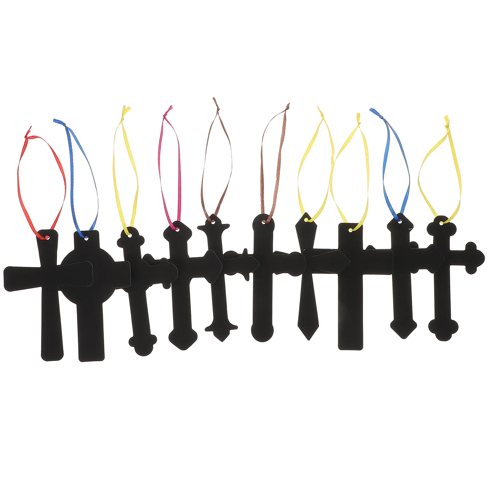 1Set Easter Cross Scratch Paper Creative Craft for Kids Fun DIY Hanging Decoration Party Supplies Easter Scratch Craft