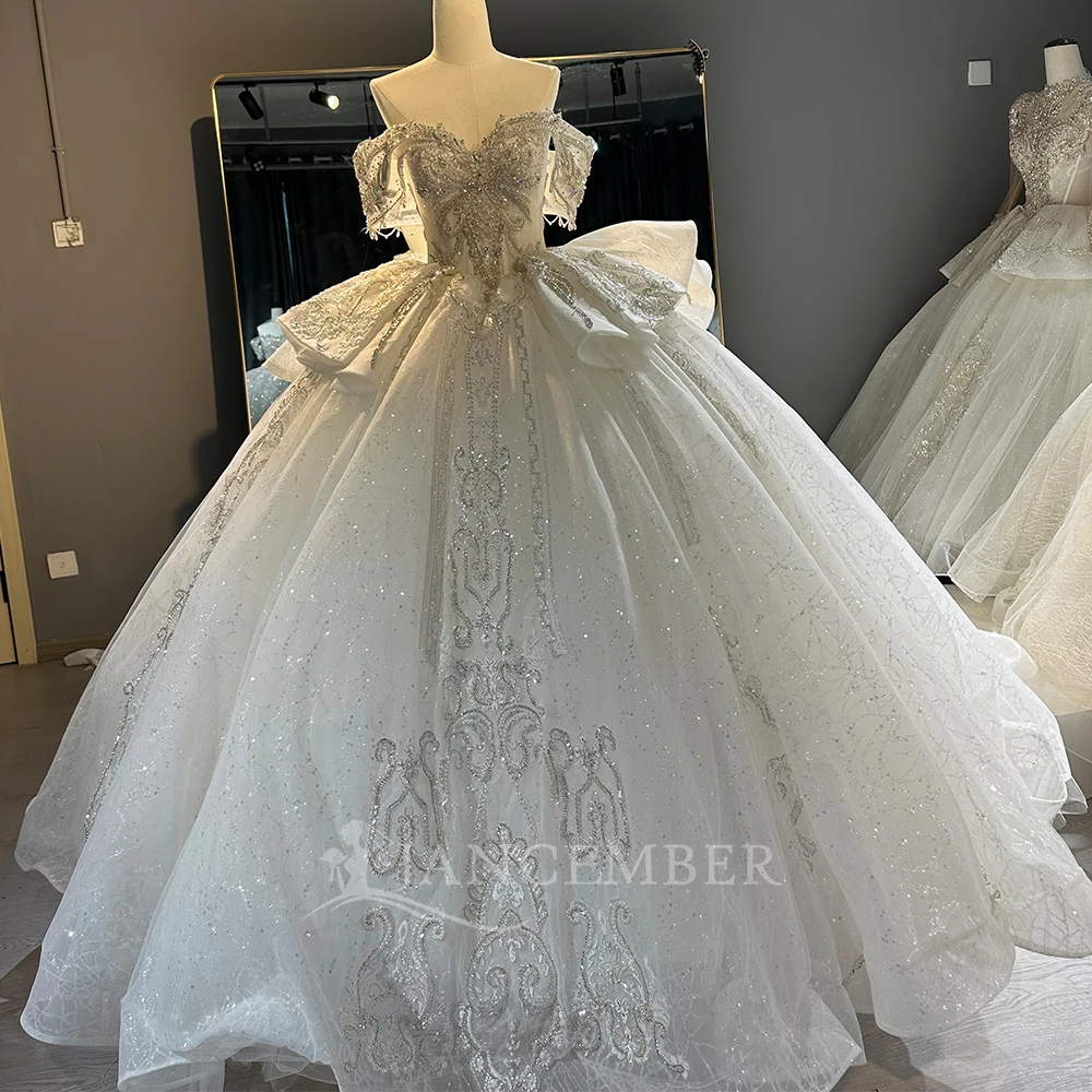 

Customized Ball Gown Sweetheart Neckline with Beads Wedding Dress Crystal Bridal Dresses Wedding Gowns فساتين حفلات
