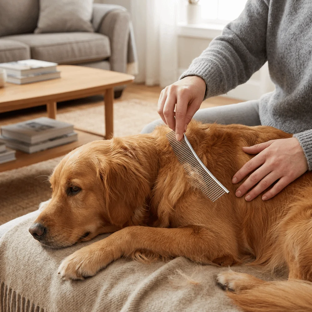 Curved Shape Pet Grooming Comb Smooth Teeth Dense Tooth Curved Dog Comb Light Weight Solid Frame Dense Tooth Pet Comb