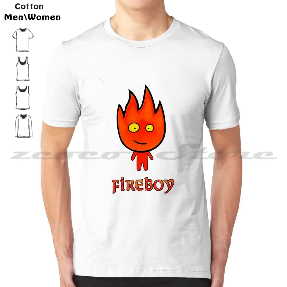 Fireboy Calcifer T-Shirt 100% Cotton Comfortable High-Quality Moving Castle Calcifers Nausicaa Hayao Porco Rosso Laputa Howl