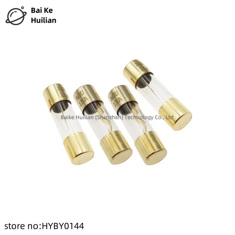

Modified car audio fuse 10x38mm glass tube AGU gold-plated 10A20A30A50A60A80A100A