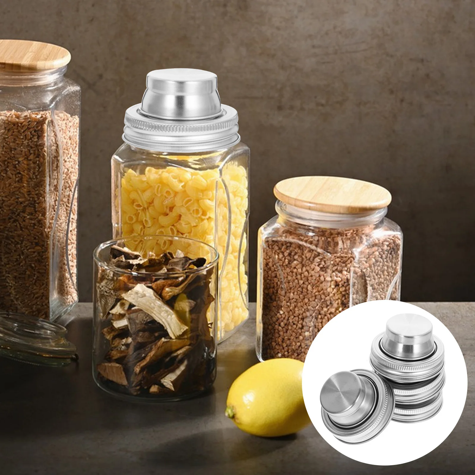 

6Pcs Shaker Lids for Mason Jars Stainless Steel Cocktail Mixing Lids Multi-Purpose Spice Dispenser Covers Bar Kitchen Essential